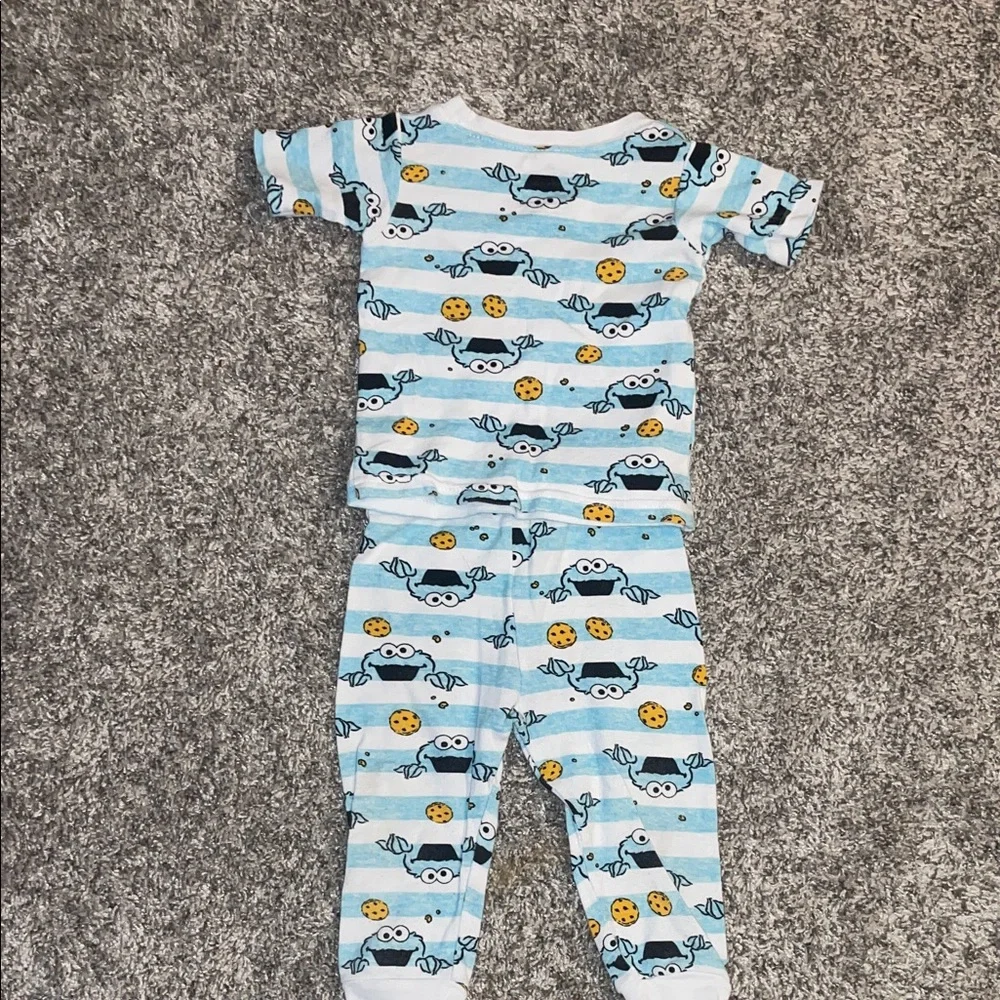 Sesame Street Cookie Monster Pajama Set Size 18 Montjs